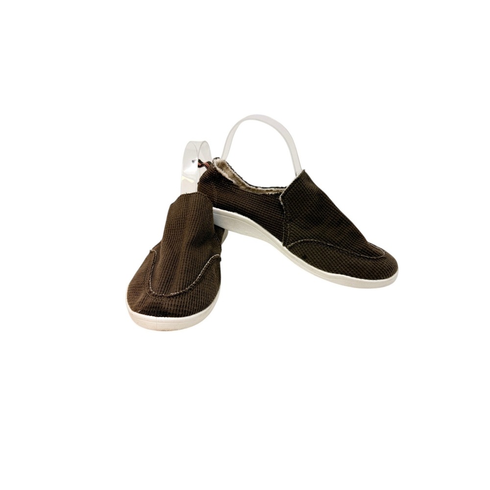 Vionic Beach Malibu Slip On Sneakers Brown Waffle Knit‎ Sustainable Shoes 8.5